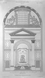 Capilla de la Piedad en San Pedro, Roma, grabado por Jean Joseph Sulpis, publicado 1882